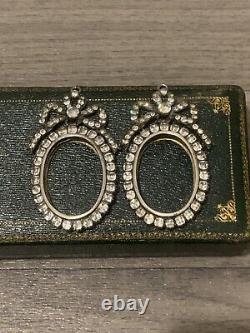 Paire de medaillons porte miniature anciens en argent XVIII eme