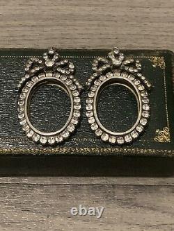 Paire de medaillons porte miniature anciens en argent XVIII eme
