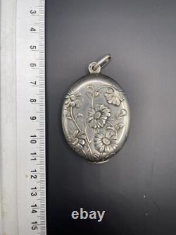 Pendentif Ancien Art Nouveau En Argent Massif Ref80480