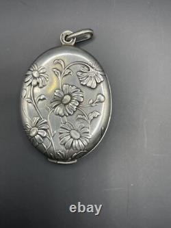 Pendentif Ancien Art Nouveau En Argent Massif Ref80480