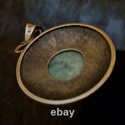 Pendentif Ancien Artisan Argent Massif Amazonite Autriche Circa 1930 37mm H50mm