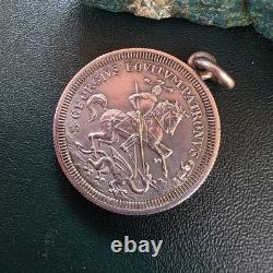 Pendentif Ancien en Argent Saint Georges terrassant le dragon et Navire