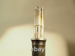Pendentif Chatelaine Porte-crayon Ancien Argent Massif Emaille Antique Tricolour
