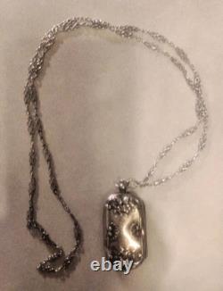 Pendentif porte louis ancien XIXe Allemagne et chaine argent massif
