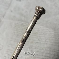 Porte Mine Porte Plume Grand STYLO CRAYON ARGENT Sceau Agate Ancien Fin XVIIIè