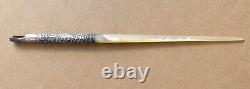 Porte plume ARGENT massif et nacre Ancien vers 1900 silver dip pen porte-plume