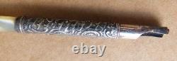 Porte plume ARGENT massif et nacre Ancien vers 1900 silver dip pen porte-plume