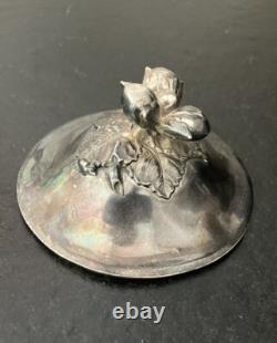 Pot à biscuits, bonbon ancien bonbonnière cristal et argent massif Baccarat