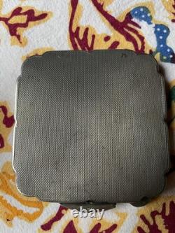 Poudrier Miroir De Sac Ancien Argent Massif Vermeil 900 Autriche Circa 1920