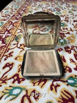 Poudrier Miroir De Sac Ancien Argent Massif Vermeil 900 Autriche Circa 1920