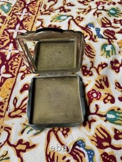 Poudrier Miroir De Sac Ancien Argent Massif Vermeil 900 Autriche Circa 1920