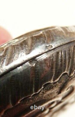 Poudrier boite argent massif miroir ancien vers 1900 silver box 46 gr