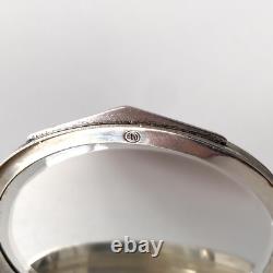 Poudrier miroir ancien en argent 800 et doré Travail français fin XIXeme
