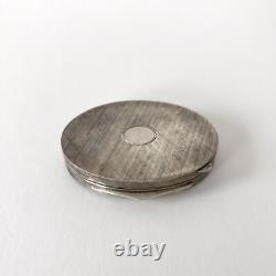 Poudrier miroir ancien en argent 800 et doré Travail français fin XIXeme