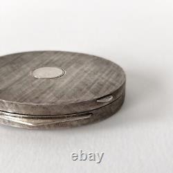 Poudrier miroir ancien en argent 800 et doré Travail français fin XIXeme
