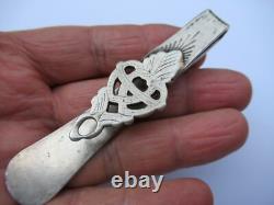 RARE ANCIEN CROCHET DE CHATELAINE à CISEAUX argent massif silver SCISSOR HOOK
