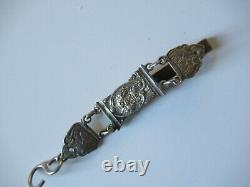 RARE ANCIEN CROCHET DE CHATELAINE à CISEAUX argent massif silver SCISSOR HOOK
