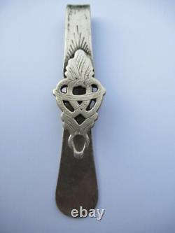 RARE ANCIEN CROCHET DE CHATELAINE à CISEAUX argent massif silver SCISSOR HOOK