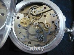RARE montre gousset ancienne chronographe en argent, fonctionne, 55 mm (2)