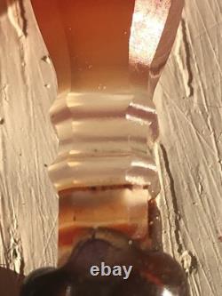 Rare Ancien Sceau Manche En Agate Facettes Et Argent Massif XIX