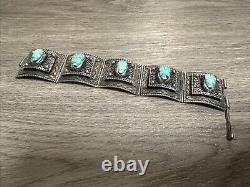 Rare Ancien bracelet Égyptien Scarabées argent massif