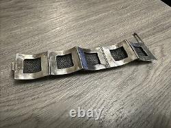 Rare Ancien bracelet Égyptien Scarabées argent massif