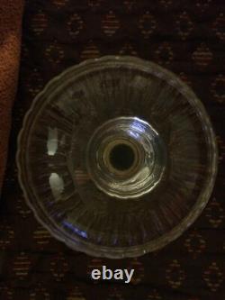 Rare Ancienne Coupe Centre De Table Cristal Épais Pied En Argent Massif Minerve