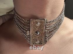 Rare Collier Ethnique Austro-hongroie Ancien Pour Jeune Fille Argent Massif