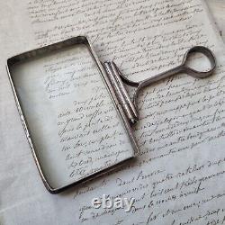 Rare Grande Loupe Ancienne En Argent 1900 Solid Silver Magnifying Glass