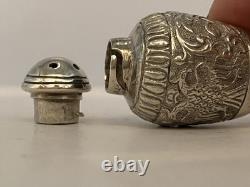 Rare et très ancienne salière en argent massif Aigle bicéphale