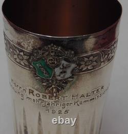 Rare magnifique ancienne timbale argent massif GIEL très fin détail 50.55 gram
