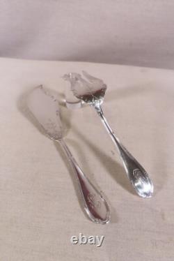 Ravinet L & Denfert C Ancien Couverts De Service Poisson Table En Argent Massif