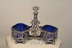 SALIERE SALERON ANCIEN ARGENT MASSIF ANTIQUE SILVER SALT CELLAR 19th c