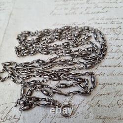 Sautoir Argent XIXè Ancien Long Collier 140 cm 19thC Silver Necklace