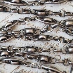 Sautoir Argent XIXè Ancien Long Collier 140 cm 19thC Silver Necklace