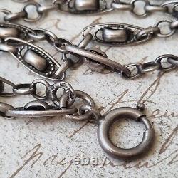 Sautoir Argent XIXè Ancien Long Collier 140 cm 19thC Silver Necklace