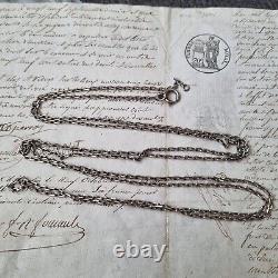 Sautoir Argent XIXè Ancien Long Collier 142 cm Belle Maille 19thC Necklace