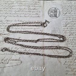 Sautoir Argent XIXè Ancien Long Collier 142 cm Belle Maille 19thC Necklace