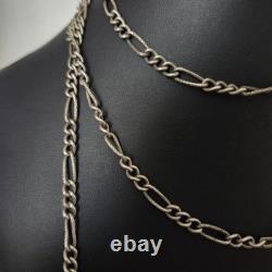 Sautoir Argent XIXè Ancien Long Collier 146 cm 19thC Silver Necklace