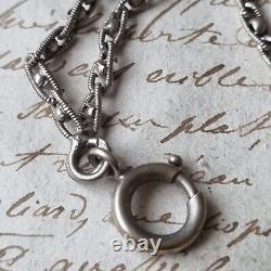 Sautoir Argent XIXè Ancien Long Collier 146 cm Belle Maille 19thC Necklace