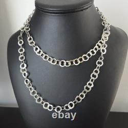 Sautoir Argent XIXè Ancien Long Collier 94 cm 19thC Silver Necklace
