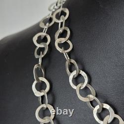 Sautoir Argent XIXè Ancien Long Collier 94 cm 19thC Silver Necklace