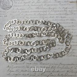 Sautoir Argent XIXè Ancien Long Collier 94 cm 19thC Silver Necklace