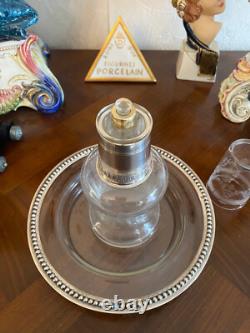 Service de Nuit Ancien en Cristal & Argent Massif Minerve Paris 1900 Debain