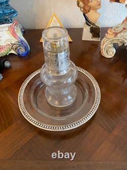 Service de Nuit Ancien en Cristal & Argent Massif Minerve Paris 1900 Debain