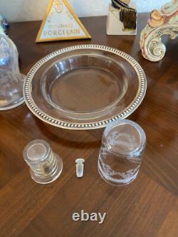 Service de Nuit Ancien en Cristal & Argent Massif Minerve Paris 1900 Debain