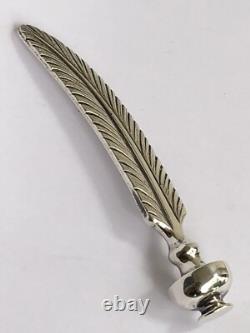 Sublime RARE ancienne PLUME PUIFORCAT ARGENT MASSIF TOURNE CADRAN TELEPHONIQUE