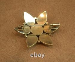 Superbe Broche Ancienne En Vermeil Argent Et Emaux Bressans