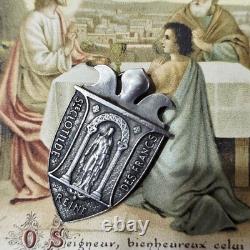 Superbe Pendentif / Médaille Ancienne en Argent Sainte Clotilde par le Graveur