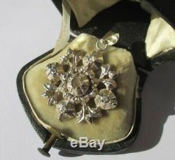 Superbe pendentif ancien régional Savoie XIX Diamants Argent massif 7,7g 4cm